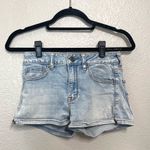 American Eagle Low-Rise Light Wash Denim Shorts Photo 0