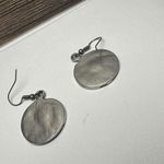 Blue Earth / Globe Silver Tone Round Disc Dangle Drop Pierced Earrings Photo 6