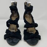 Raye Revolve Nat Black Suede Knotted Heels Strappy Knot EU 39.5 Fits US 8.5 Photo 8