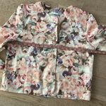 VINTAGE rose floral garden pastel watercolor button blazer suit jacket Purple Size L Photo 4