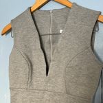 Susana Monaco Plunge V Neck Sleeveless Ruffle Hem Mini Dress in Fog Grey Photo 2