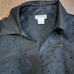 Allison Taylor  S 6 Silk Y2K Witchy Black Sequined Beaded Button Down Top Evening Photo 2