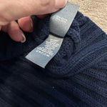 Aerie  Cropped Sweater Size Small Striped Navy White Nautical Cotton Photo 3