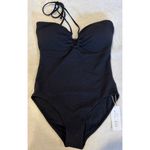Seafolly Black Halter Bandeau One Piece Tie Swimsuit Bathing Suit NWT Size 10 Photo 5