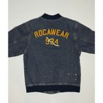 Rocawear Vtg Y2K  534 Womens Varsity Denim Jacket Embroidered Zip Up Size Small Photo 1