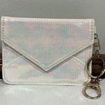 Keyring Iridescent Envelope Wallet for Women White Photo 1