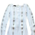 Bebe 🔃 White Long Sleeve Zipper Accent Mini Sweater Dress Photo 2