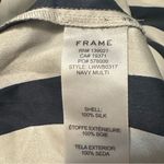 frame denim FRAME Vertical Striped Navy Blue/White Silk Pants Size L Photo 4