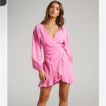 Showpo Hot Pink Mini Dress Long Sleeve US 2 Photo 2