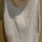 Mable Smocked Midi Dress Small Beige Floral Tie Shoulder Cutout Ruffle Hem Tan Photo 8