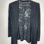 Active Basic Black Lightweight Burnout Open Front Cardigan Women's Small Photo 1