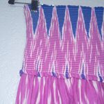 ZARA  Purple & Pink Geometric Smocked Strapless Maxi Dress Size XS Photo 1