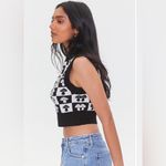 Forever 21  checkerboard mushroom sweater vest medium Photo 4