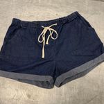 Kori America Women’s Blue Mid Rise Cotton Shorts Size Large Photo 0