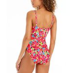 Sanctuary Geranium Cut-Out One-Piece Swimsuit Removable Cups Floral Pink L Photo 1