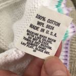 Vintage Embroidered Patchwork Cotton Sweater M White Size M Photo 8