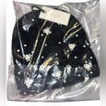 480. Fuzzy Black Pearl Rhinestone Beanie NWT Photo 1