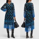 5|48 NWT Kobi Halperin Connor Printed Midi Dress, Black Blue Size XXL New w/Tag $ Photo 0