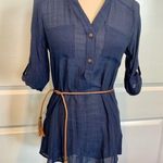 Iz Byer Henley 3/4 Sleeve Tunic Top with Belt Size XS Photo 1