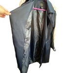 Belle Vere Navy Blue Belted Trench Coat Jacket Unique Sleeves Satin Feel Sz S Photo 5
