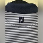 FootJoy  NBC Golf Polo Women's Size L Dark Blue White Stripe Short Sleeve Shirt Photo 7