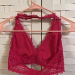 Auden Hot Pink Lace Halter Bralette Pads Included No flaws Photo 6