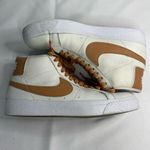 Nike  White and Tan High-Top Sneakers with Unique Lacing Photo 2
