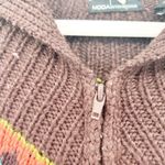 Moda International Womens Wool Blend Fair Isle‎ Knit Full Zip Cardigan Sweater L Brown Size L Photo 6