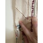 ZARA Cream Embroidered Midi Dress XS Scallop Hem Boho Festival Linen Blend Photo 7