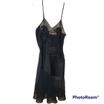 Victoria's Secret Vintage  small gold label black floral slip semi sheer Photo 1