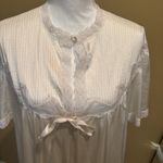 JCPenney Ivory Nylon Lace Nightgown Size Large 7001 Button Front Robe Vintage Photo 3