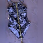 Catalina Women's High Neck Keyhole One Piece Swimsuit Size Small Black/White Photo 5