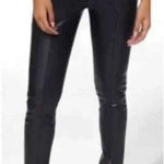 Jason Wu NWT  Vegan Leather Black High Waist Split Ankle Crop Pants Size L 29” w Photo 0