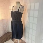 DKNY Blue Denim Belted Mini Pleated Sleeveless Jumper Dress Size Medium Photo 2