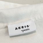 Akris Punto  Half Snap Polo‎ Shirt Contrast Trim White Office Work Luxury Size 10 Photo 5