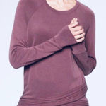 Athleta Womens Serenity Criss Cross Sweatshirt Modal Pink Size Medium Athletic Photo 0