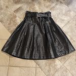 EXPRESS 🆕 silver & black sash bow tie a line knee length full high rise … Photo 6