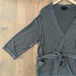 Hatch Knit Jersey Bamboo Maternity / Postpartum Robe in Charcoal Grey One Size Gray Size undefined Photo 7
