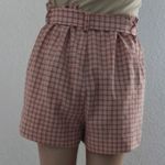 Lottie Moss Pink and White Plaid Shorts Photo 1