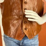 Tony Lama  Vintage Womens Leather Vest 13/14 Brown Size 44 Photo 8