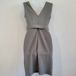 Bar III Gray V-neck Sleeveless Belted Sheath Pencil Dress Office Work Size XS Photo 1