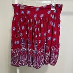 Japna  Red Floral Mini Skirt size XL Photo 0