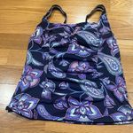 Lands' End Lands’ End women’s paisley tankini swim top size 6P. Photo 0