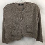 Peruzzi Italy Taupe Woven Knit Cropped Cardigan Sweater S NEW Tan Photo 2
