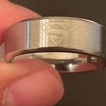 8mm silver stainless steel Superman ring size 12 Photo 0