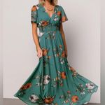 Baltic Born NEW  Birdie Maxi Long Dress Short Sleeve Eucalyptus Floral Large L Photo 0