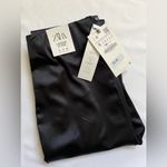 ZARA New  High waisted black leggings with front slit ankle Size Small Photo 7