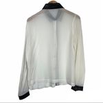 Robert Rodriguez NWT  Silk Leather Trim Button Down Photo 1