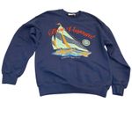 Daydreamer Bon Voyage BF Sweatshirt in Washed Indigo, Size Small New without Tag Photo 13