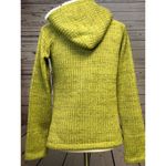 Koppen Sweater Small Knit Hoodie Green Hooded Knit Pullover Fleece Sherpa Lining Photo 1